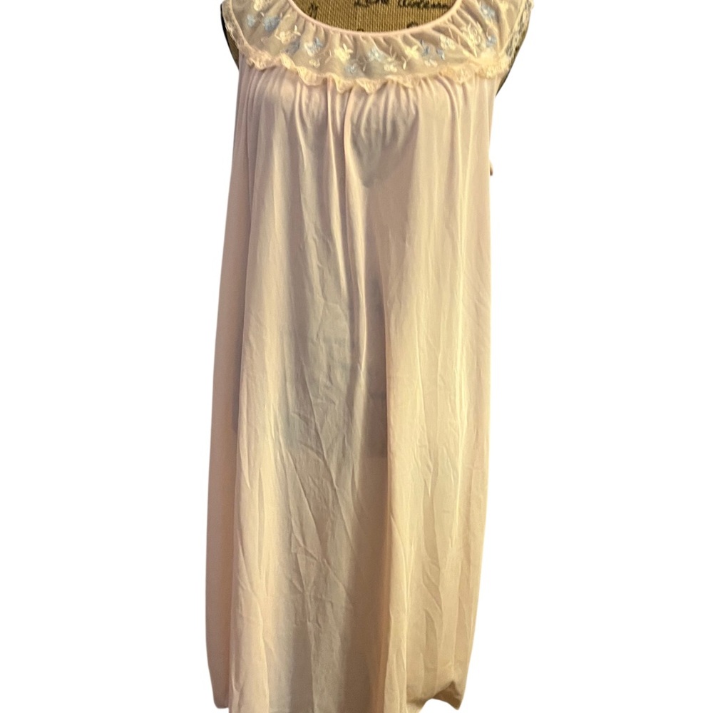 Vintage Salmon Pink Silky Nightgown